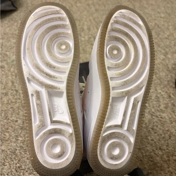 Nike White and Light Pink AF1 Sneakers - Picture 5 of 6